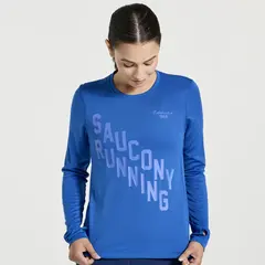 Saucony Stopwatch Graphic Long Sleeve Γυναικείο Μακρυμάνικο, Μέγεθος: XS