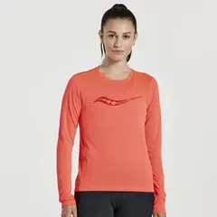 Saucony Stopwatch Graphic Long Sleeve Γυναικείο Μακρυμάνικο, Μέγεθος: M
